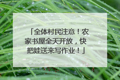 全体村民注意！农家书屋全天开放，快把娃送来写作业！