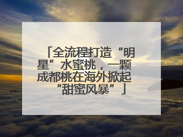 全流程打造“明星”水蜜桃，一颗成都桃在海外掀起“甜蜜风暴”