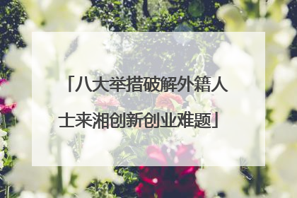 八大举措破解外籍人士来湘创新创业难题