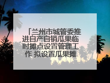 兰州市城管委推进自产自销瓜果临时摊点设置管理工作 拟设置瓜果摊点2000余个