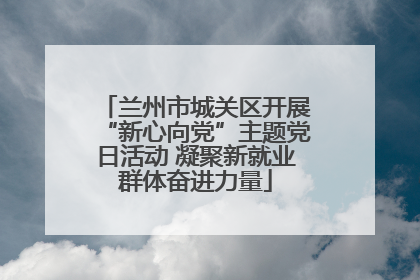 兰州市城关区开展“新心向党”主题党日活动 凝聚新就业群体奋进力量