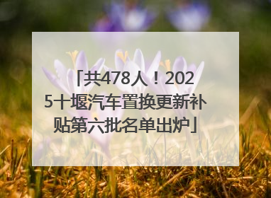 共478人！2025十堰汽车置换更新补贴第六批名单出炉