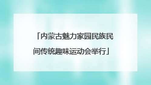 内蒙古魅力家园民族民间传统趣味运动会举行