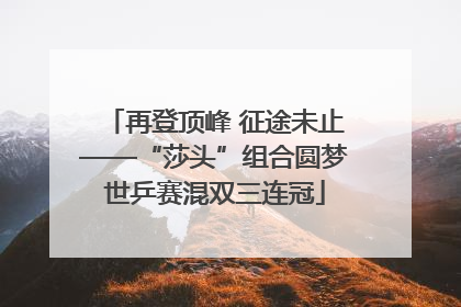 再登顶峰 征途未止——“莎头”组合圆梦世乒赛混双三连冠