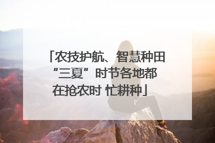 农技护航、智慧种田 “三夏”时节各地都在抢农时 忙耕种