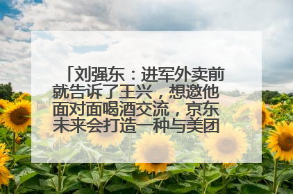 刘强东：进军外卖前就告诉了王兴，想邀他面对面喝酒交流，京东未来会打造一种与美团不同的商业模式