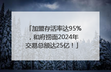 加盟存活率达95%，和府捞面2024年交易总额达25亿！