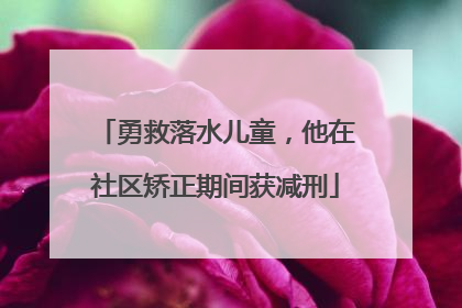 勇救落水儿童，他在社区矫正期间获减刑