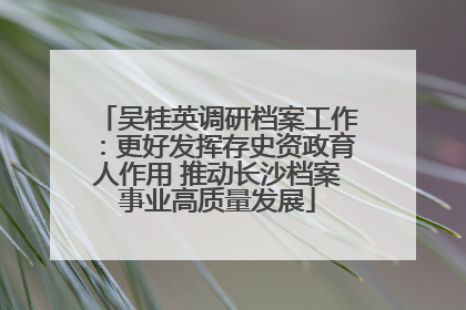 吴桂英调研档案工作：更好发挥存史资政育人作用 推动长沙档案事业高质量发展