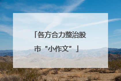 各方合力整治股市“小作文”