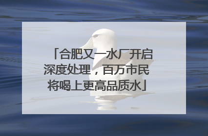 合肥又一水厂开启深度处理，百万市民将喝上更高品质水
