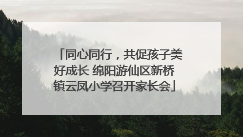 同心同行，共促孩子美好成长 绵阳游仙区新桥镇云凤小学召开家长会