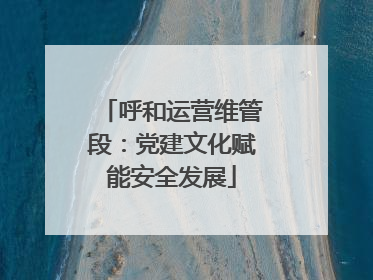 呼和运营维管段：党建文化赋能安全发展