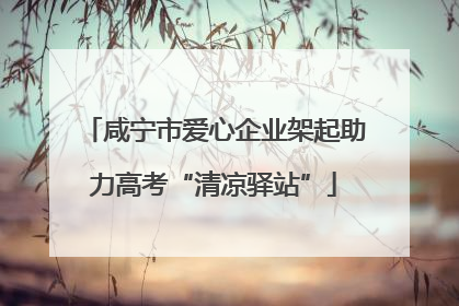 咸宁市爱心企业架起助力高考“清凉驿站”