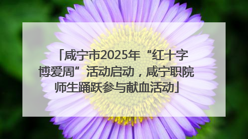 咸宁市2025年“红十字博爱周”活动启动，咸宁职院师生踊跃参与献血活动