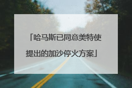 哈马斯已同意美特使提出的加沙停火方案