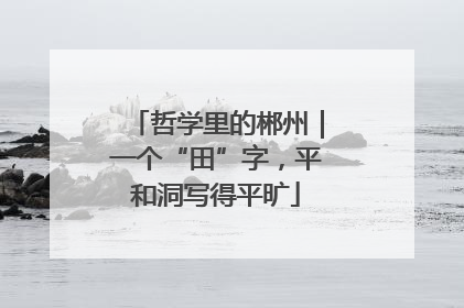 哲学里的郴州｜一个“田”字，平和洞写得平旷