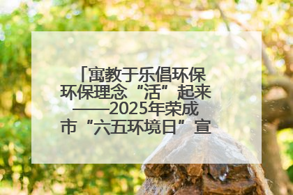 寓教于乐倡环保 环保理念“活”起来——2025年荣成市“六五环境日”宣传活动圆满举行