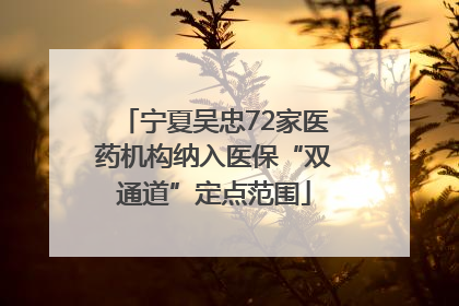 宁夏吴忠72家医药机构纳入医保“双通道”定点范围