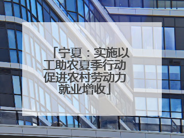 宁夏：实施以工助农夏季行动促进农村劳动力就业增收