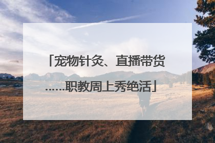 宠物针灸、直播带货……职教周上秀绝活