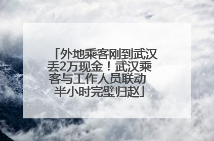 外地乘客刚到武汉丢2万现金！武汉乘客与工作人员联动 半小时完璧归赵