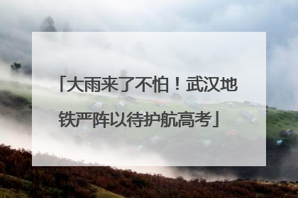 大雨来了不怕！武汉地铁严阵以待护航高考