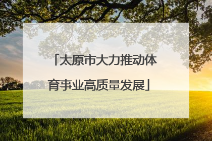 太原市大力推动体育事业高质量发展