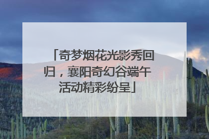 奇梦烟花光影秀回归,襄阳奇幻谷端午活动精彩纷呈