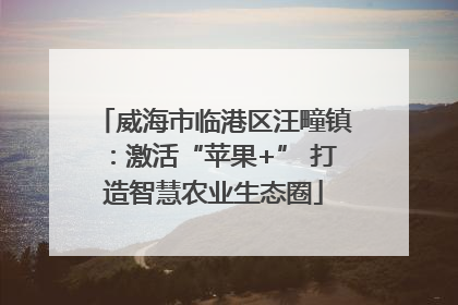 威海市临港区汪疃镇：激活“苹果+” 打造智慧农业生态圈