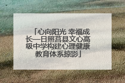心向阳光 幸福成长—日照莒县文心高级中学构建心理健康教育体系掠影