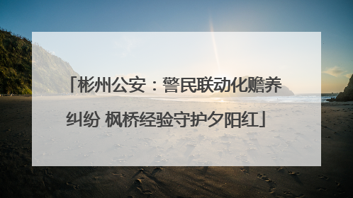 彬州公安：警民联动化赡养纠纷 枫桥经验守护夕阳红
