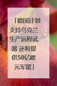 德国计划支持乌克兰生产远程武器 还将提供50亿欧元军援
