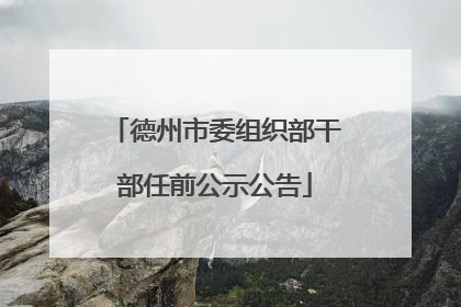 德州市委组织部干部任前公示公告