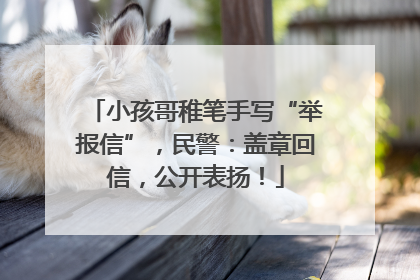 小孩哥稚笔手写“举报信”，民警：盖章回信，公开表扬！
