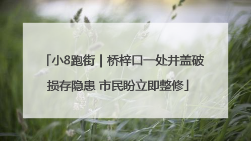 小8跑街｜桥梓口一处井盖破损存隐患 市民盼立即整修
