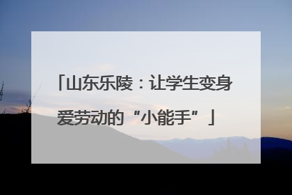 山东乐陵：让学生变身爱劳动的“小能手”