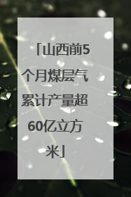 山西前5个月煤层气累计产量超60亿立方米