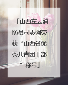 山西左云消防员司志强荣获“山西省优秀共青团干部”称号