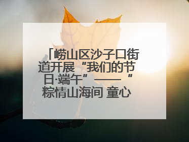 崂山区沙子口街道开展“我们的节日·端午”——“粽情山海间 童心乘风浪”文明实践活动