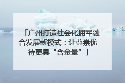 广州打造社会化拥军融合发展新模式：让尊崇优待更具“含金量”