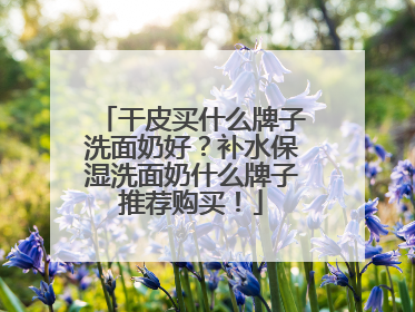 干皮买什么牌子洗面奶好？补水保湿洗面奶什么牌子推荐购买！