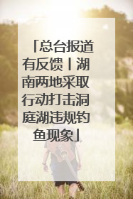 总台报道有反馈丨湖南两地采取行动打击洞庭湖违规钓鱼现象