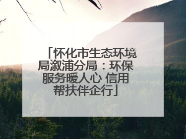 怀化市生态环境局溆浦分局：环保服务暖人心 信用帮扶伴企行