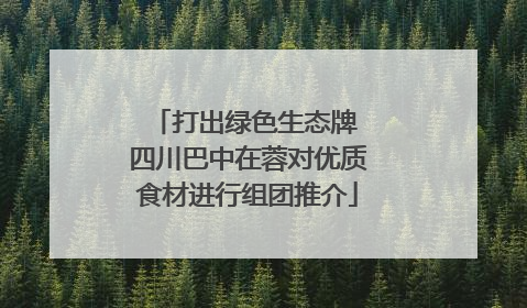 打出绿色生态牌 四川巴中在蓉对优质食材进行组团推介