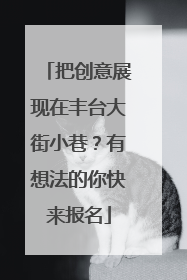 把创意展现在丰台大街小巷？有想法的你快来报名