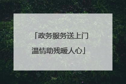 政务服务送上门 温情助残暖人心