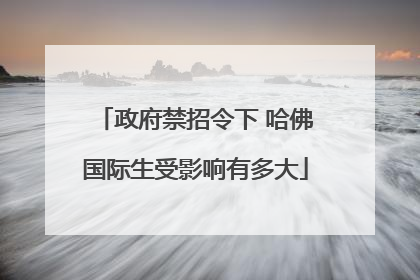 政府禁招令下 哈佛国际生受影响有多大