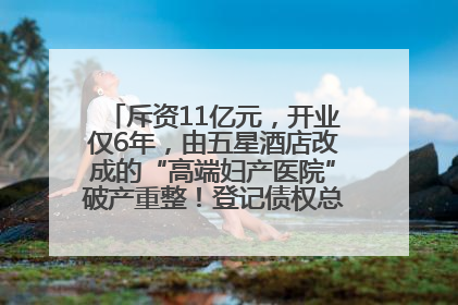 斥资11亿元，开业仅6年，由五星酒店改成的“高端妇产医院”破产重整！登记债权总额已超17亿元