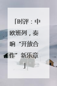 时评：中欧班列，奏响“开放合作”新乐章